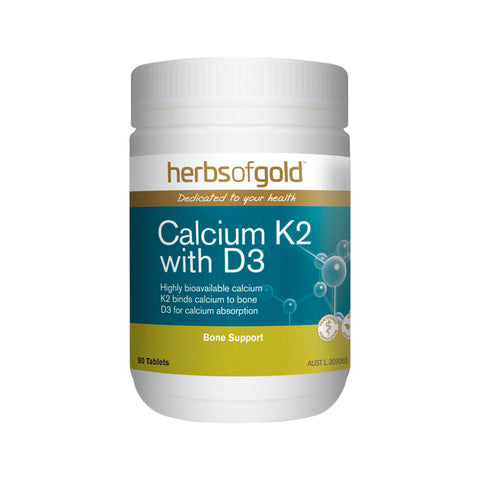 Calcium K2 with D3 90t - Herbs of Gold
