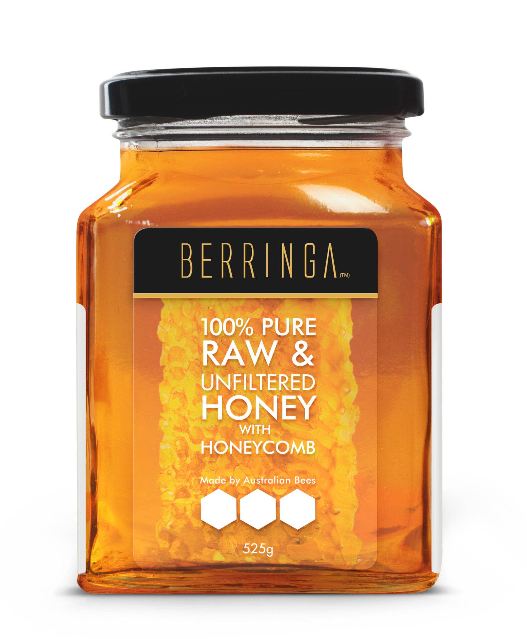 100% Pure Raw & Unfiltered Honey with Honeycomb 525gr - Berringa