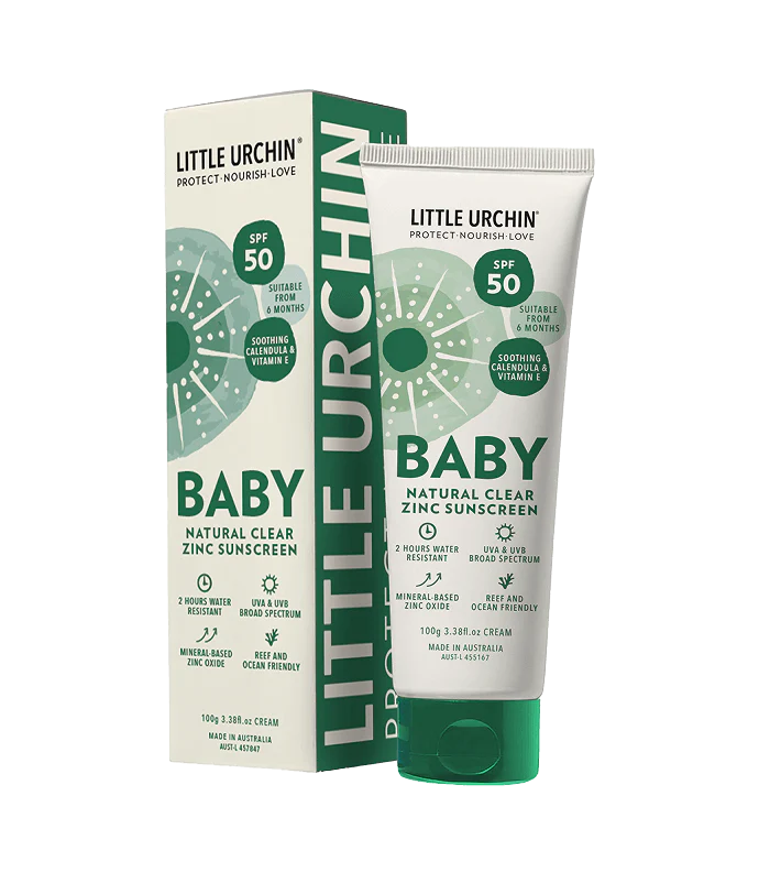 Baby Natural Clear Zinc Sunscreen SPF50 100g - Little Urchin