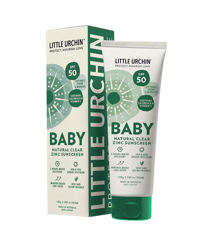 Baby Natural Clear Zinc Sunscreen SPF50 100g - Little Urchin