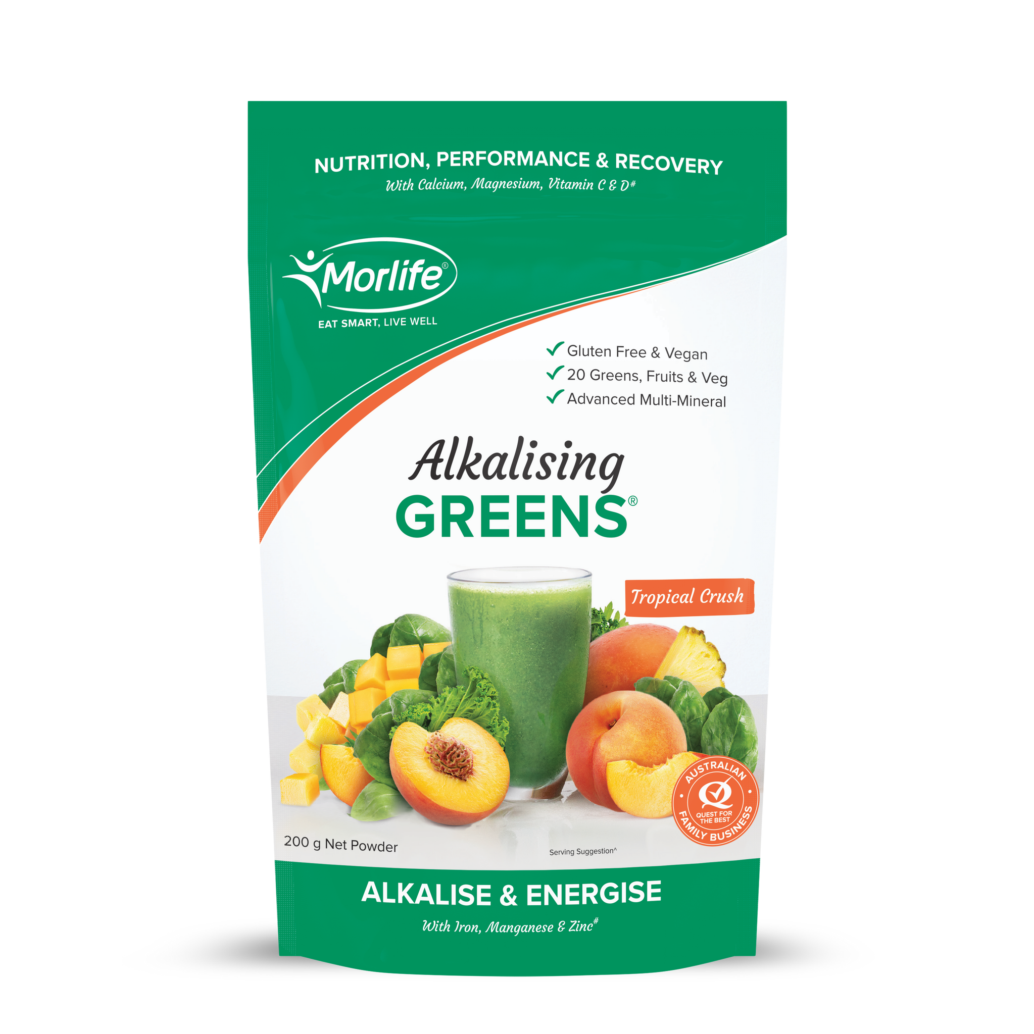 Alkalising Green - Tropical Crush - 200 gr - Morlife