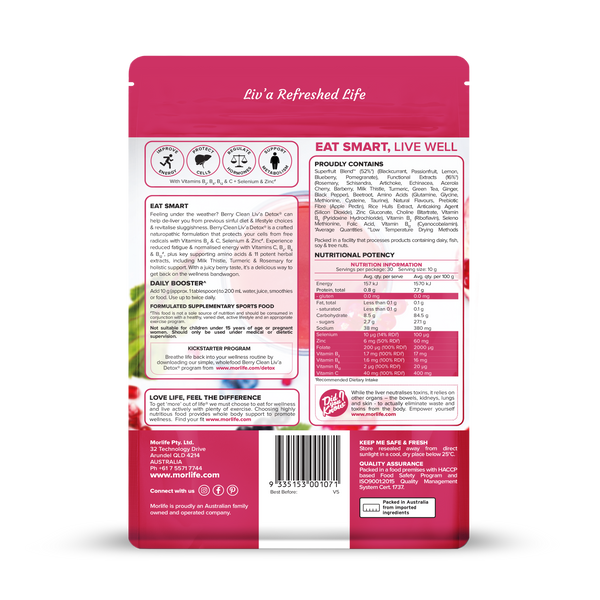 Berry Clean Liv'a Detox - Berry Elixir - 300 gr - Morlife